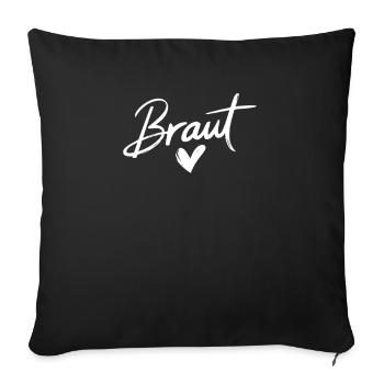 Enterrement de vie de garçon coeur de mariée Enterrement de vie de garçon de mariage - Housse de coussin décorative 45 x 45 cm - noir - Devant