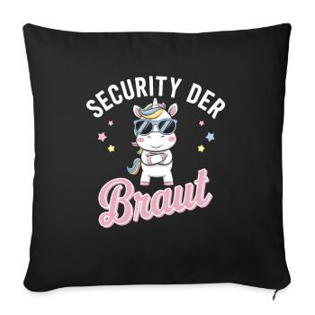 Security of the Bride Unicorn Bachelor Party Group Shirt - Sofa pillowcase 17,3'' x 17,3'' (45 x 45 cm) - black - Front