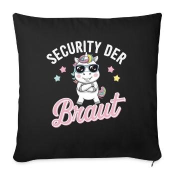 Security of the Bride Unicorn Bachelor Party Group Shirt - Sofa pillowcase 17,3'' x 17,3'' (45 x 45 cm) - black - Front