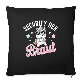 Security of the Bride Unicorn Bachelor Party Group Shirt - Sofa pillowcase 17,3'' x 17,3'' (45 x 45 cm) - black - Front