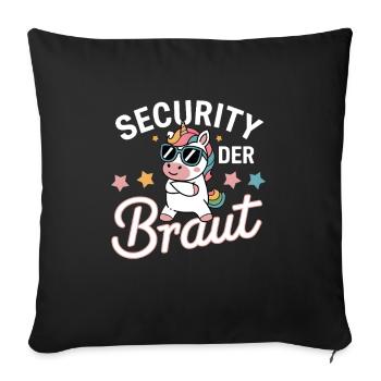 Security of the Bride Unicorn Bachelor Party Group Shirt - Sofa pillowcase 17,3'' x 17,3'' (45 x 45 cm) - black - Front