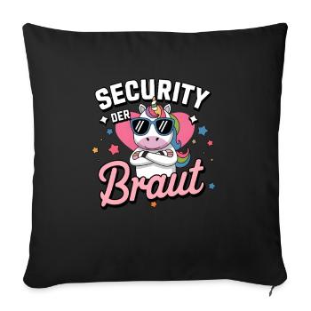 Security of the Bride Unicorn Bachelor Party Group Shirt - Sofa pillowcase 17,3'' x 17,3'' (45 x 45 cm) - black - Front