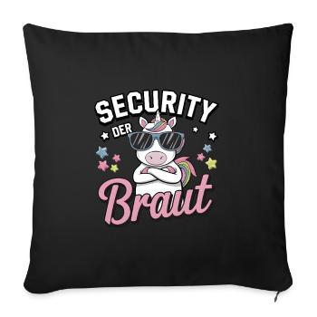 Security of the Bride Unicorn Bachelor Party Group Shirt - Sofa pillowcase 17,3'' x 17,3'' (45 x 45 cm) - black - Front