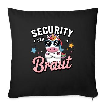 Security of the Bride Unicorn Bachelor Party Group Shirt - Sofa pillowcase 17,3'' x 17,3'' (45 x 45 cm) - black - Front