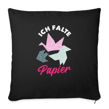 Origami Art I Fold Paper Joy - Sofa pillowcase 17,3'' x 17,3'' (45 x 45 cm) - black - Front