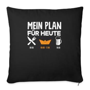 Origami My plan for today Creative - Sofa pillowcase 17,3'' x 17,3'' (45 x 45 cm) - black - Front