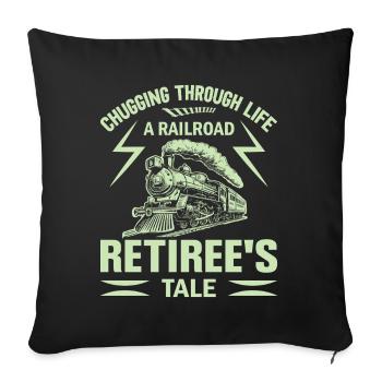 Eisenbahn Zugführer Rente Rentner Zug - Sofakissenbezug 45 x 45 cm - Schwarz - Vorne