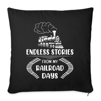 Eisenbahn Zugführer Rente Rentner Zug - Sofakissenbezug 45 x 45 cm - Schwarz - Vorne