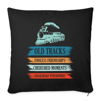Eisenbahn Zugführer Rente Rentner Zug - Sofakissenbezug 45 x 45 cm - Schwarz - Vorne