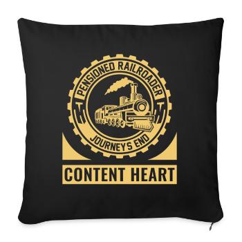 Eisenbahn Zugführer Rente Rentner Zug - Sofakissenbezug 45 x 45 cm - Schwarz - Vorne