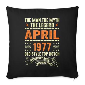 AVRIL 1977, AVRIL 1977 - Housse de coussin décorative 45 x 45 cm - noir - Devant