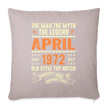 Avril 1972, AVRIL 1972 - Housse de coussin décorative 45 x 45 cm - taupe clair - Devant