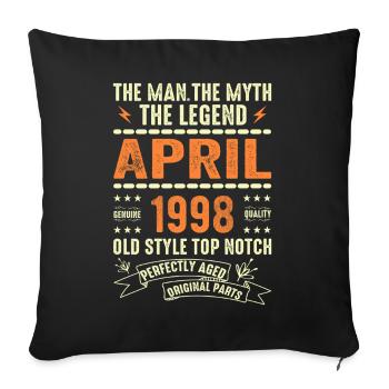 Avril 1998, AVRIL 1998 - Housse de coussin décorative 45 x 45 cm - noir - Devant