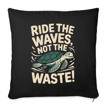 Waves instead of garbage - Sofa pillowcase 17,3'' x 17,3'' (45 x 45 cm) - black - Front