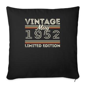 Mai 1952 Geburtstag 1952, Legendär seit Mai 1952 - Sofakissenbezug 45 x 45 cm - Schwarz - Vorne