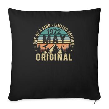Légendes Mai 1972 Anniversaire Millésime Mai 1972 - Housse de coussin décorative 45 x 45 cm - noir - Devant