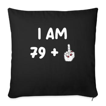 80e anniversaire pour Funny Woman - Housse de coussin décorative 45 x 45 cm - noir - Devant