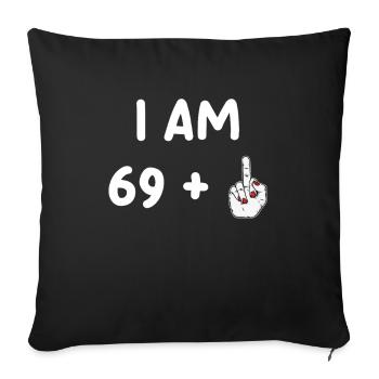 70th Birthday for Funny Woman - Sofa pillowcase 17,3'' x 17,3'' (45 x 45 cm) - black - Front