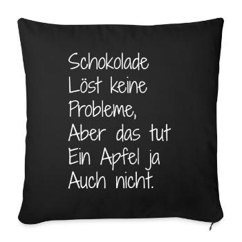 Chocolate and. Apple - Sofa pillowcase 17,3'' x 17,3'' (45 x 45 cm) - black - Front