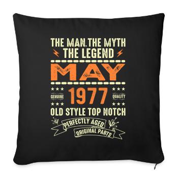Birthday May 1977 - May 1977 - Sofa pillowcase 17,3'' x 17,3'' (45 x 45 cm) - black - Front
