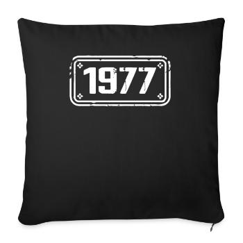 1977 Cadeau 1977 vintage 1977 limited edition 1977 - Sofa pillowcase 17,3'' x 17,3'' (45 x 45 cm) - black - Front