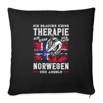 Norway Fishing Saying Funny Design - Sofa pillowcase 17,3'' x 17,3'' (45 x 45 cm) - black - Front