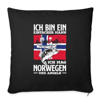 Norvège Pêche Dire Drôle Design - Housse de coussin décorative 45 x 45 cm - noir - Devant