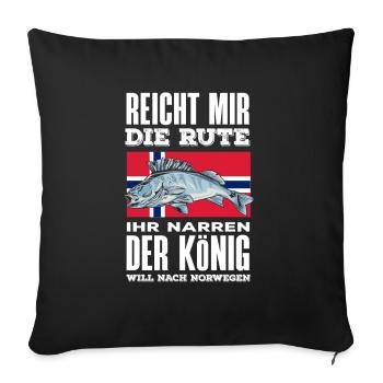 Norway Fishing Saying Funny Design - Sofa pillowcase 17,3'' x 17,3'' (45 x 45 cm) - black - Front