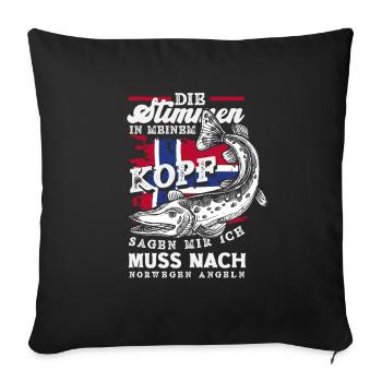 Norway Fishing Saying Funny Design - Sofa pillowcase 17,3'' x 17,3'' (45 x 45 cm) - black - Front