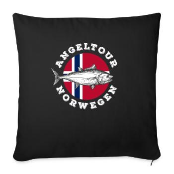 Norway Fishing Saying Funny Design - Sofa pillowcase 17,3'' x 17,3'' (45 x 45 cm) - black - Front