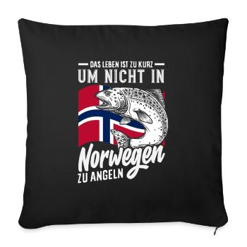 Norway Fishing Saying Funny Design - Sofa pillowcase 17,3'' x 17,3'' (45 x 45 cm) - black - Front