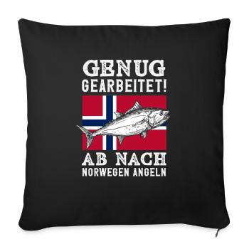 Norway Fishing Saying Funny Design - Sofa pillowcase 17,3'' x 17,3'' (45 x 45 cm) - black - Front