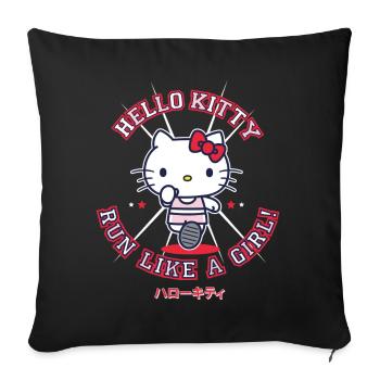 Hello Kitty Run Like A Girl - Sofa pillowcase 17,3'' x 17,3'' (45 x 45 cm) - black - Front