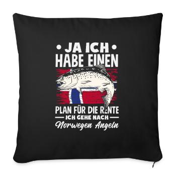 Norvège Pêche Dire Drôle Design - Housse de coussin décorative 45 x 45 cm - noir - Devant