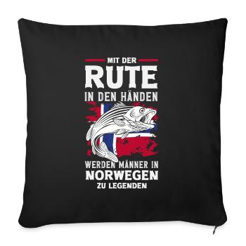 Norvège Pêche Dire Drôle Design - Housse de coussin décorative 45 x 45 cm - noir - Devant