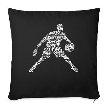 Dunking Basketballer Spieler Typografie Basketball - Sofakissenbezug 45 x 45 cm - Schwarz - Vorne