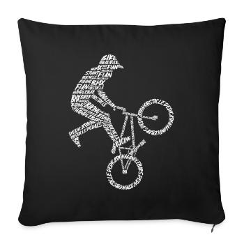BMX Vélo Cascade Typographie Enfants Vélo BMX - Housse de coussin décorative 45 x 45 cm - noir - Devant