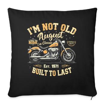 August 1971 August birthday 1971 August 1971 - Sofa pillowcase 17,3'' x 17,3'' (45 x 45 cm) - black - Front
