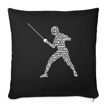 Fencing Fencing Typography Kids Men Boys - Sofa pillowcase 17,3'' x 17,3'' (45 x 45 cm) - black - Front