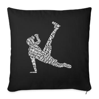 Breakdance Breakdancer Typographie Garçons Enfants - Housse de coussin décorative 45 x 45 cm - noir - Devant