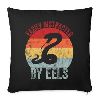 Distracted by eels - Sofa pillowcase 17,3'' x 17,3'' (45 x 45 cm) - black - Front