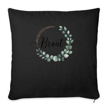 Bridal Flower Wreath Eucalyptus Bachelor Party Wedding - Sofa pillowcase 17,3'' x 17,3'' (45 x 45 cm) - black - Front