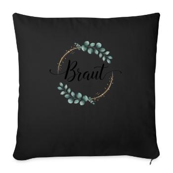 Bridal Flower Wreath Eucalyptus Bachelor Party Wedding - Sofa pillowcase 17,3'' x 17,3'' (45 x 45 cm) - black - Front