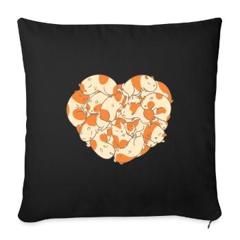 Cochon d'inde fan fille famille sommeil doux - Housse de coussin décorative 45 x 45 cm - noir - Devant