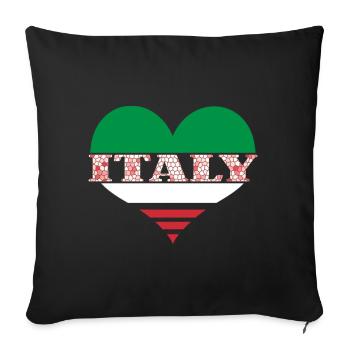 Italie, Italy, Italia, I Love Italy - Housse de coussin décorative 45 x 45 cm - noir - Devant