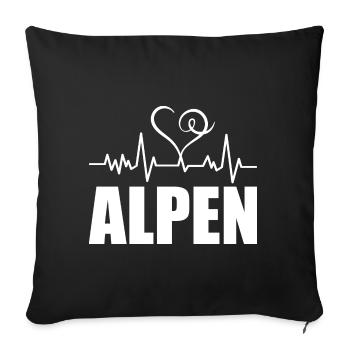 Heartbeat Alpen - Sofakissenbezug 45 x 45 cm - Schwarz - Vorne