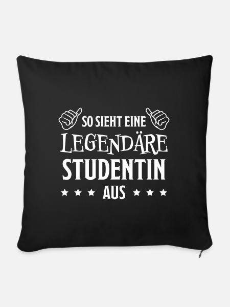 Studentin Spruch Universität Studentin Geschenk - Sofakissenbezug 45 x 45 cm - Schwarz