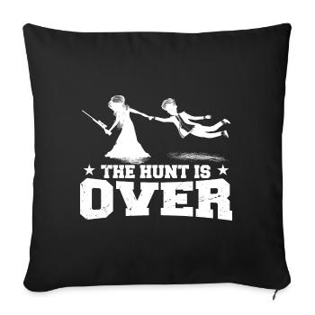 Chasse aux hommes Mariage Garçon De fête Mariée - Housse de coussin décorative 45 x 45 cm - noir - Devant
