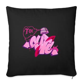 Graffiti 'Trop mignon | Trop mignon - Housse de coussin décorative 45 x 45 cm - noir - Devant