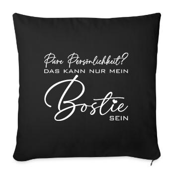 Bostie Boston Terrier pure Persönlichkeit - Sofakissenbezug 45 x 45 cm - Schwarz - Vorne